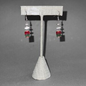 Red & Green Watermelon Tourmaline Dangle Earrings
